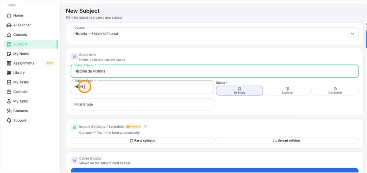 Check the code and set the status