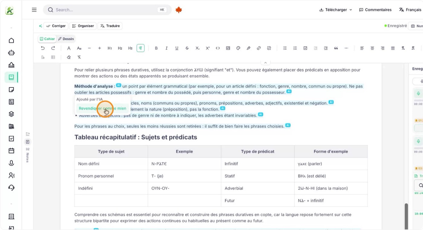 Confirma como tuyo el contenido sugerido por la IA