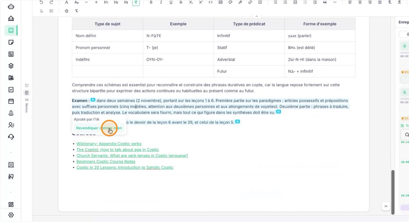Confirma como tuyo el contenido sugerido por la IA